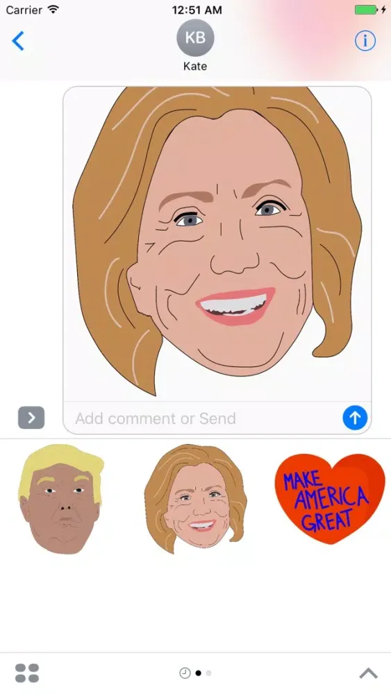Tangkapan skrin American Election Stickers