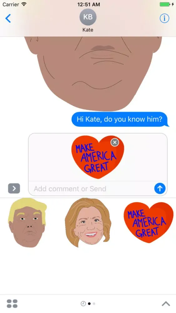 Tangkapan skrin American Election Stickers