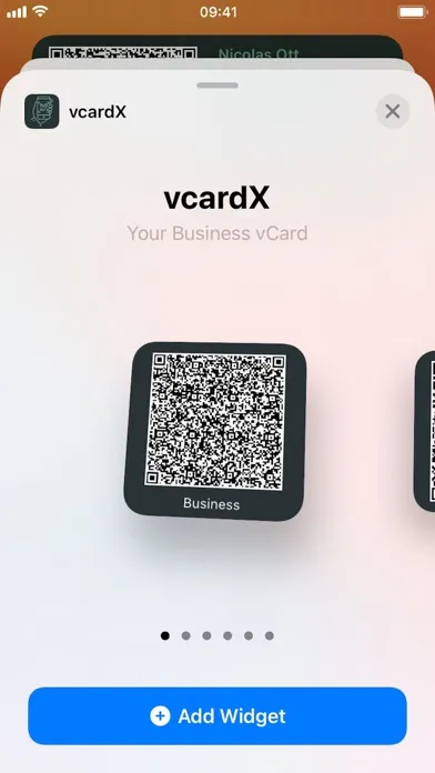 Capturas de tela do vcardX