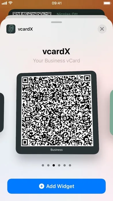 Capturas de tela do vcardX