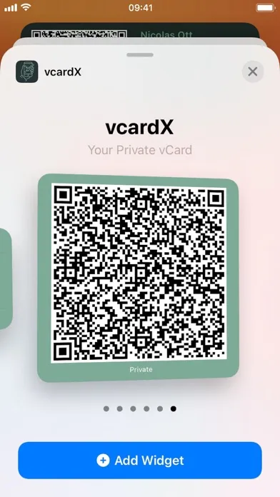 Capturas de tela do vcardX