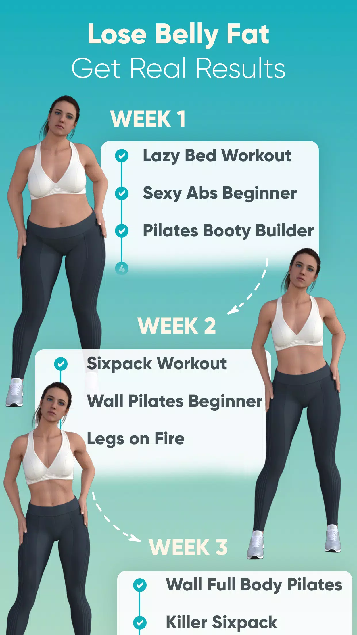 Wall Pilates Lazy Girl Workoutのアプリスクリーンショット3