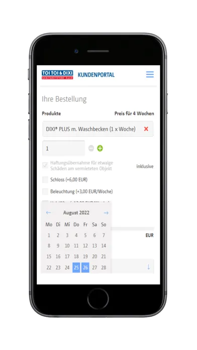 TOI TOI & DIXI Kundenportal Ekran Görüntüleri