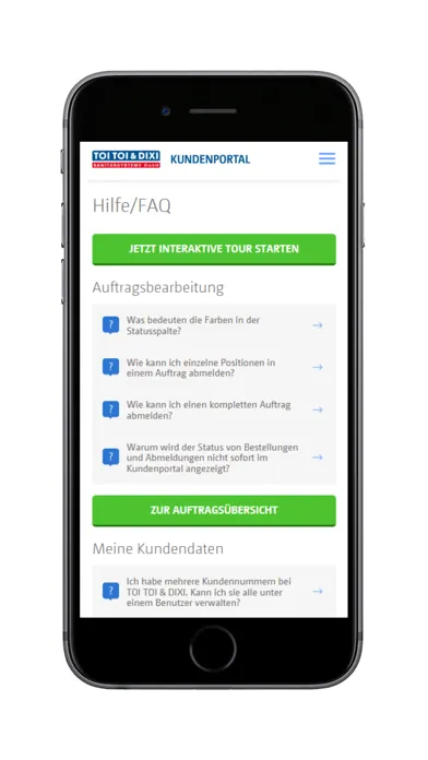 TOI TOI & DIXI Kundenportal Ekran Görüntüleri