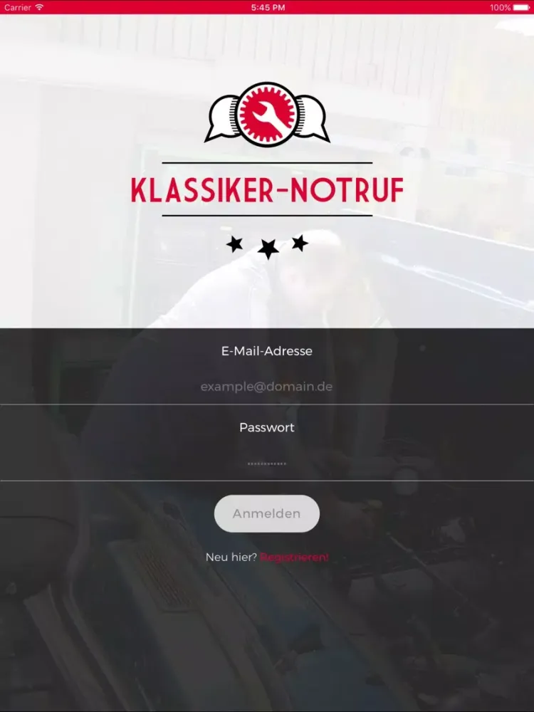 Zrzuty ekranu Klassiker-Notruf iPad 