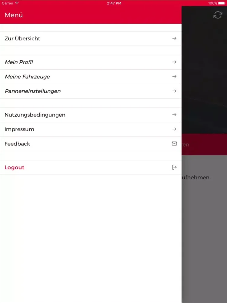 Zrzuty ekranu Klassiker-Notruf iPad 