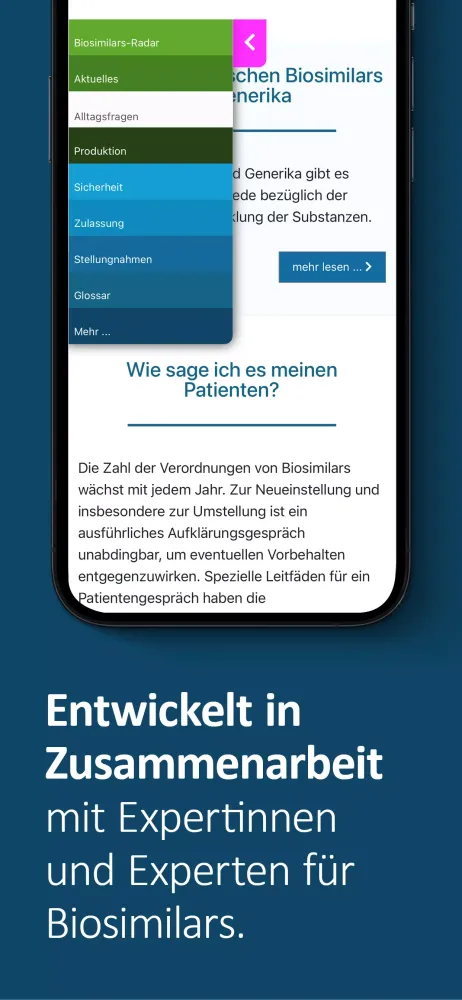 Capturas de pantalla de Biosimilars onkowissen