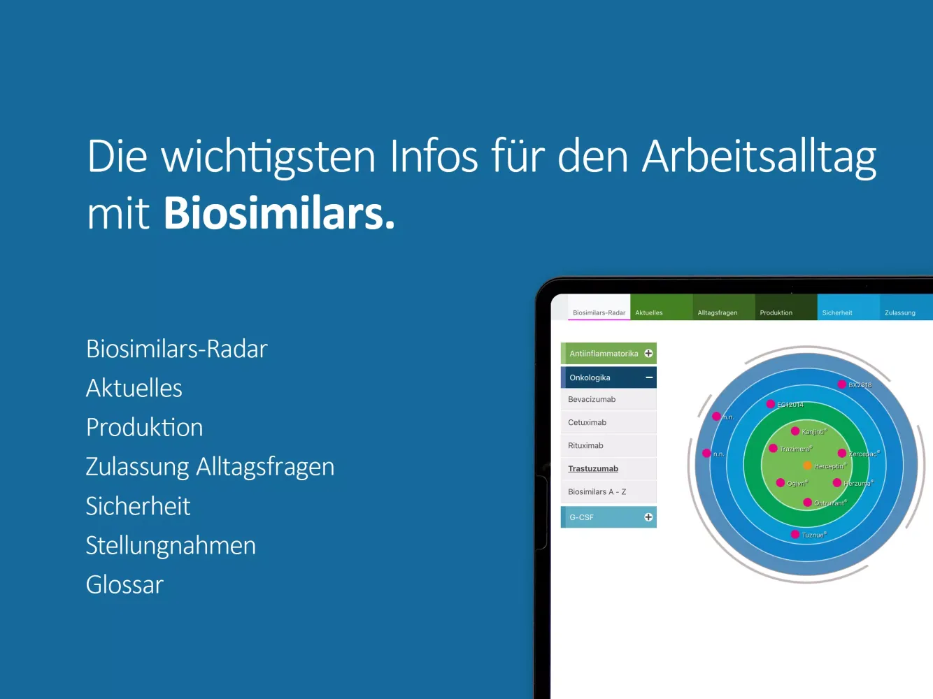Capturas de pantalla de Biosimilars onkowissen