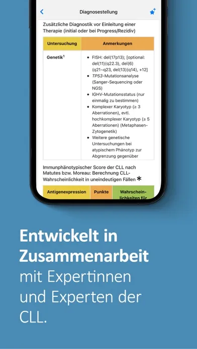 Zrzuty ekranu CLL onkowissen
