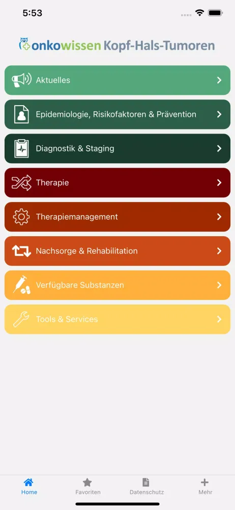 Kopf-Hals-Tumoren onkowissen Screenshots