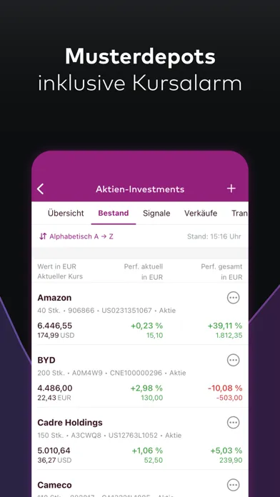 Capturas de tela do Aktien & Börse - onvista