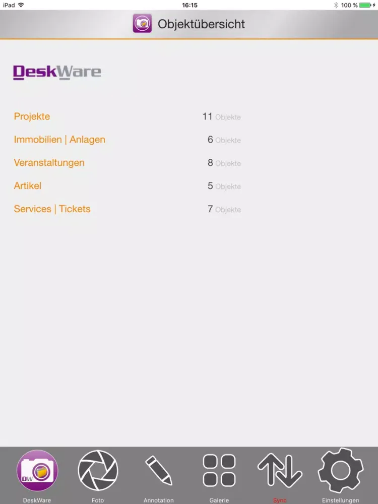 DeskWare iPad  स्क्रीनशॉट