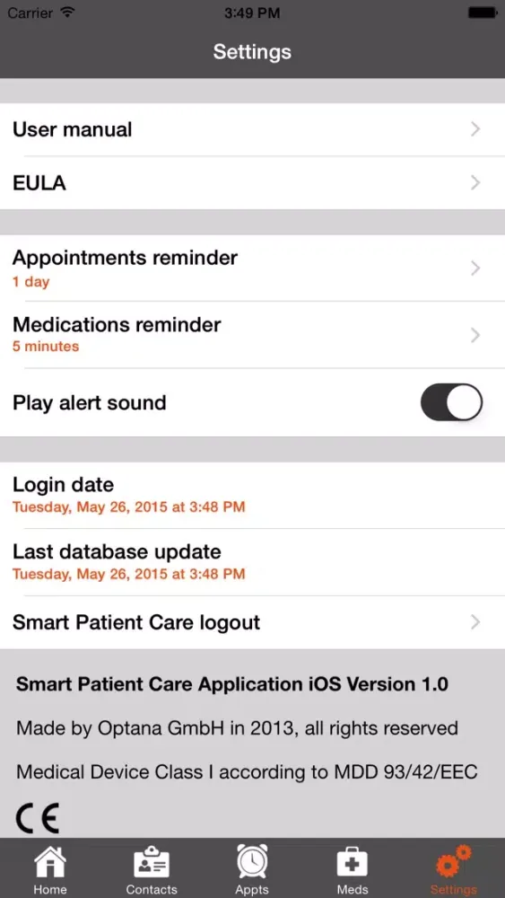 ภาพหน้าจอของ Smart Patient Care