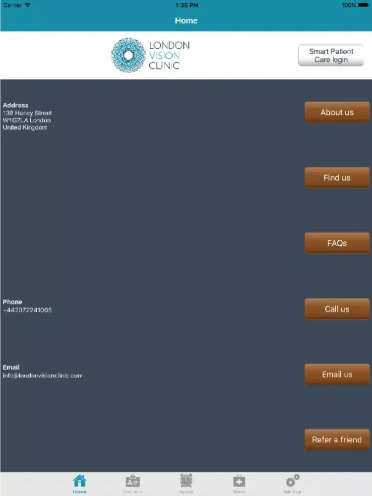 London Vision Clinic iPad  Screenshots