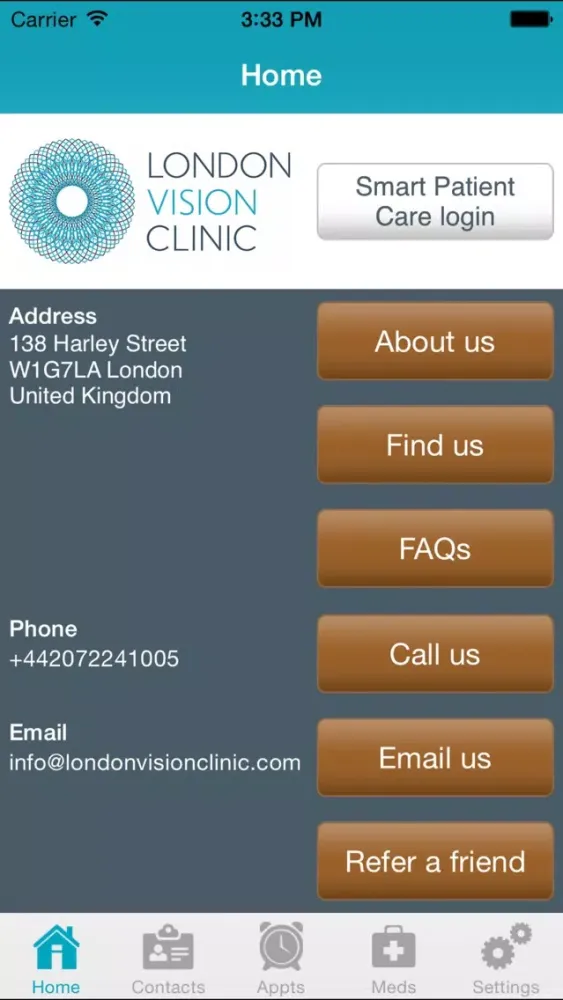 London Vision Clinic Screenshots