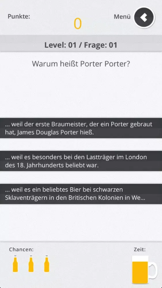 BIER-QUIZ Screenshots