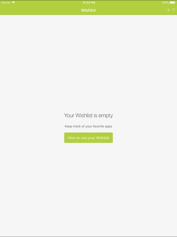 Ảnh chụp màn hình của Your App Wishlist iPad 