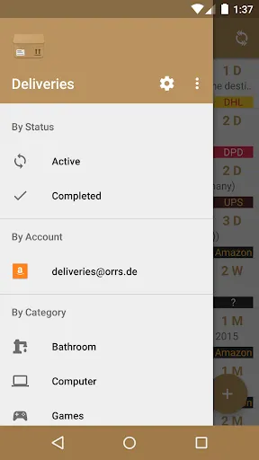Deliveries Package Tracker Screenshots