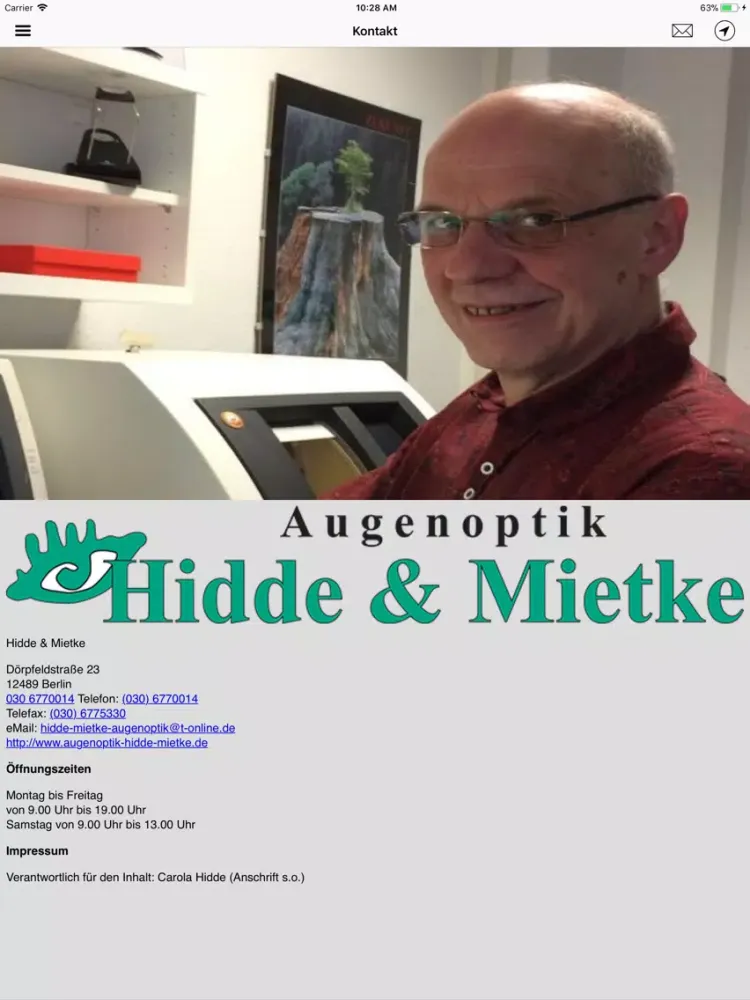 Augenoptik Hidde & Mietke iPad  Ekran Görüntüleri