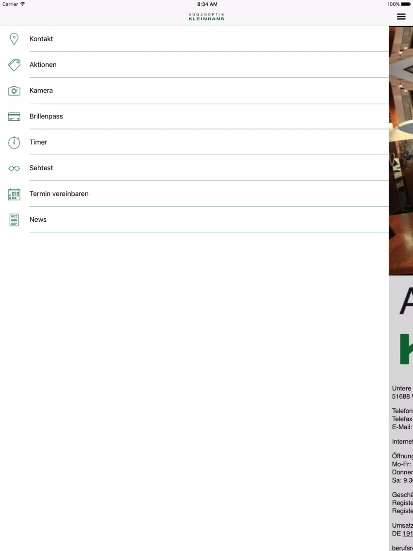 تصاویر Augenoptik Kleinhans iPad 