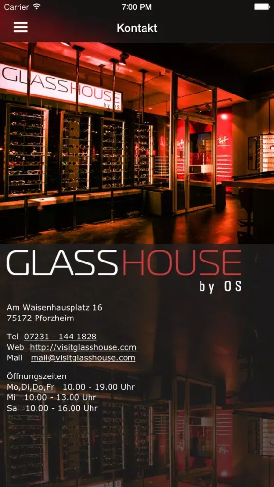 Ảnh chụp màn hình của GLASSHOUSE - The Way to find your Glasses