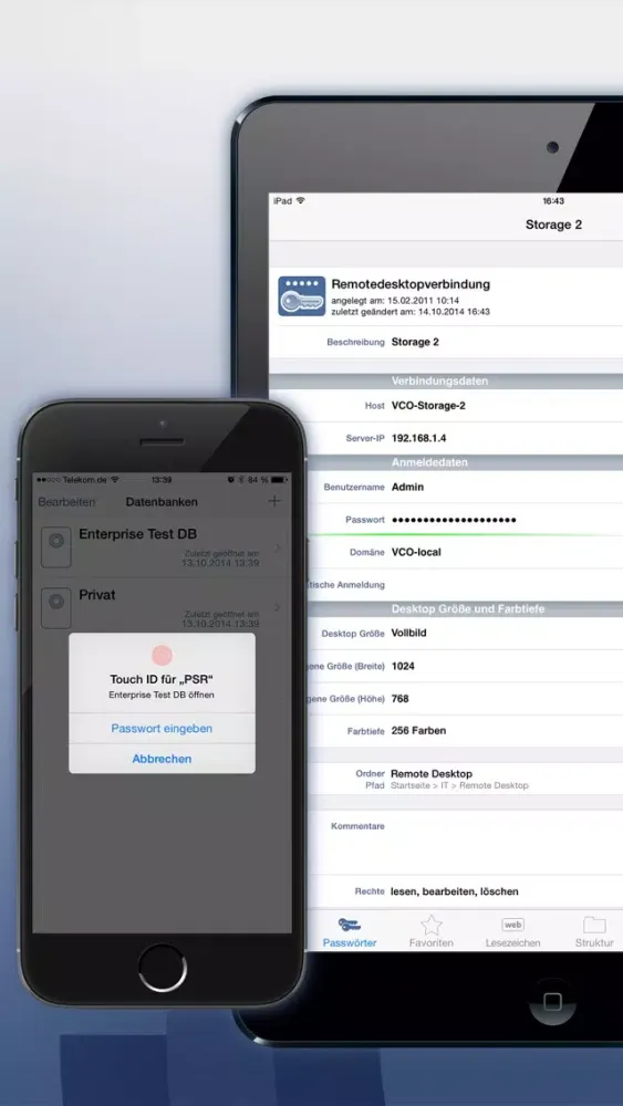 Captures d'écran de Password Safe and Repository