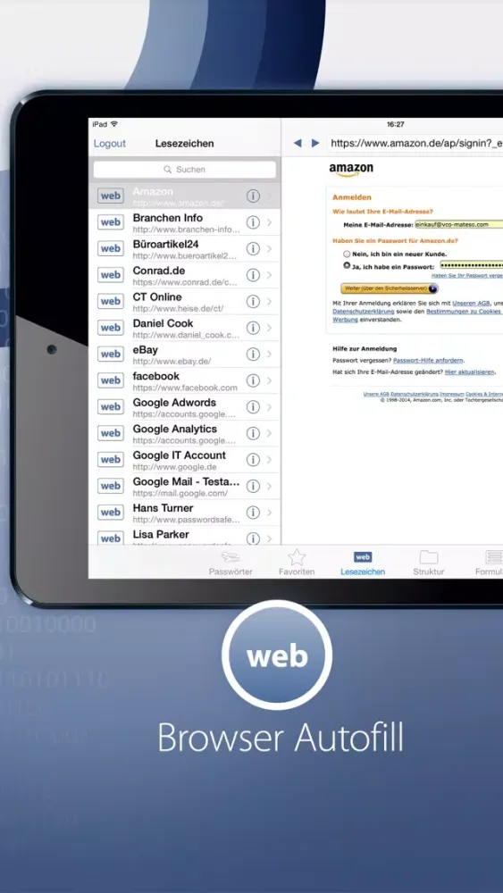 Captures d'écran de Password Safe and Repository
