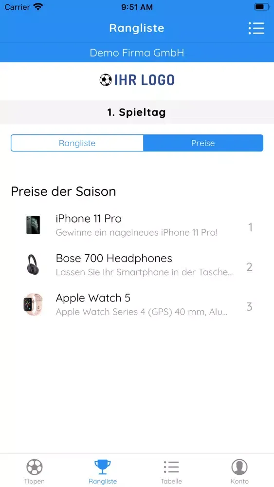 Zrzuty ekranu cupkick – EM Tippspiel App
