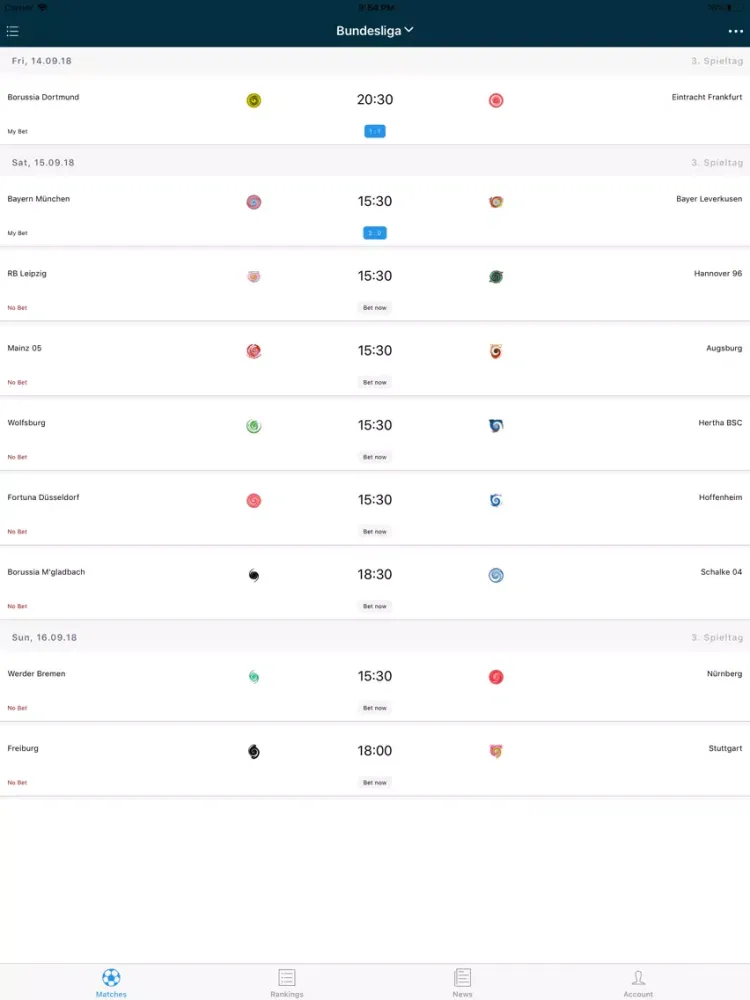 tiponme – Fussball Tippspiel iPad 應用截圖