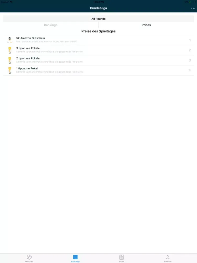 tiponme – Fussball Tippspiel iPad 應用截圖