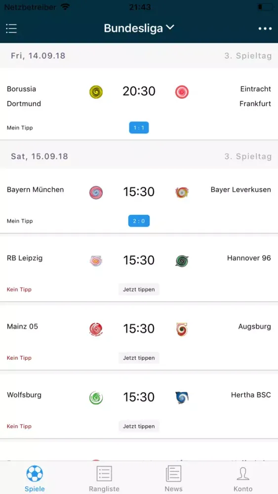 tiponme – Fussball Tippspiel應用截圖