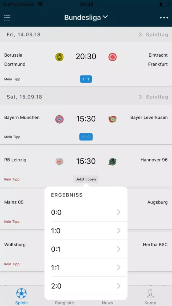 tiponme – Fussball Tippspiel應用截圖
