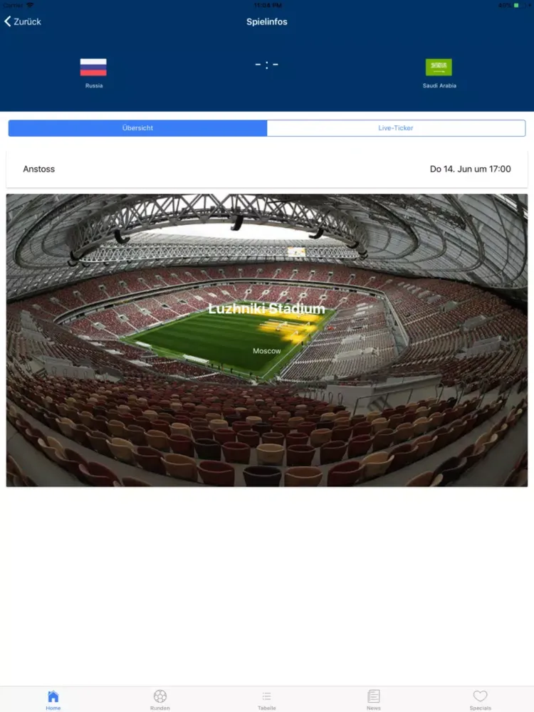 Ảnh chụp màn hình của WM Plan - Die WM Spielplan App iPad 