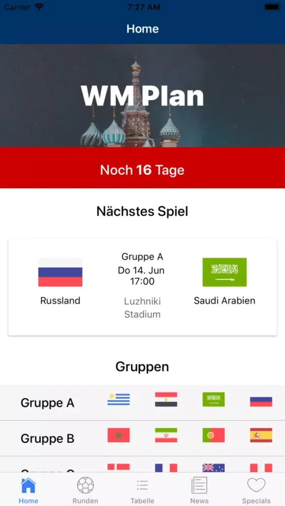 Ảnh chụp màn hình của WM Plan - Die WM Spielplan App