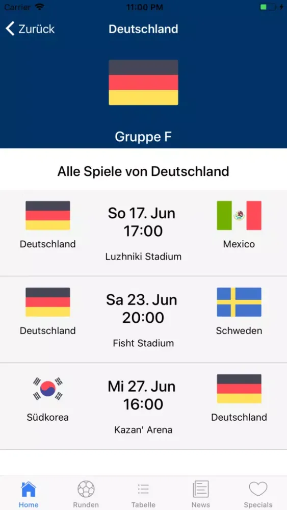 Ảnh chụp màn hình của WM Plan - Die WM Spielplan App