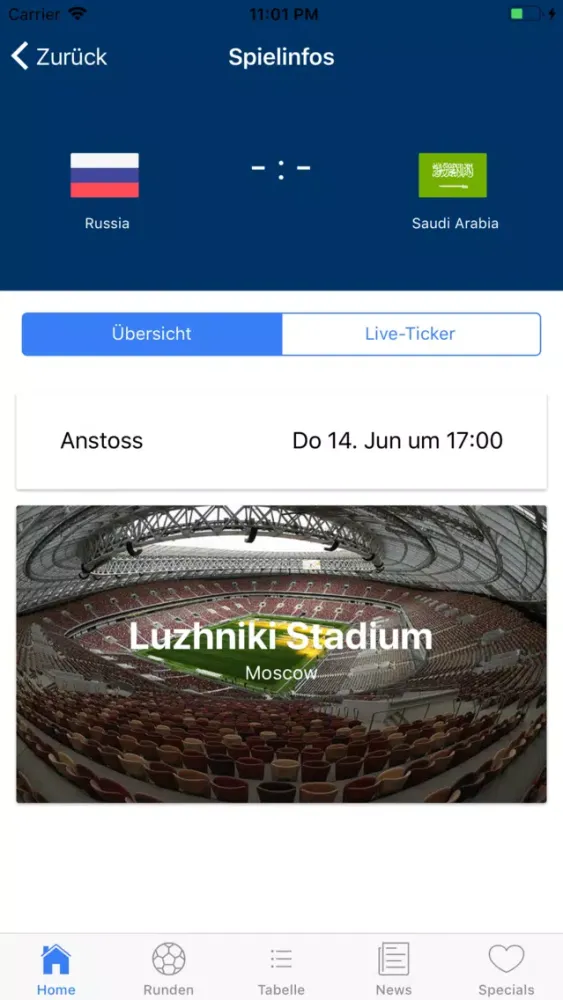 Ảnh chụp màn hình của WM Plan - Die WM Spielplan App