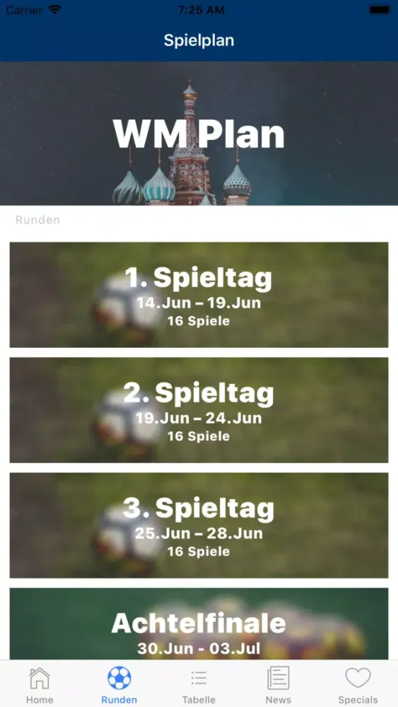 Ảnh chụp màn hình của WM Plan - Die WM Spielplan App