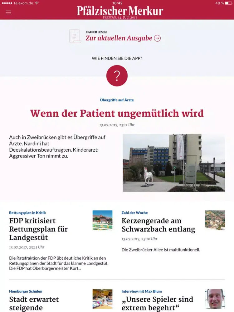 Скриншоты Pfälzischer Merkur Digital iPad 