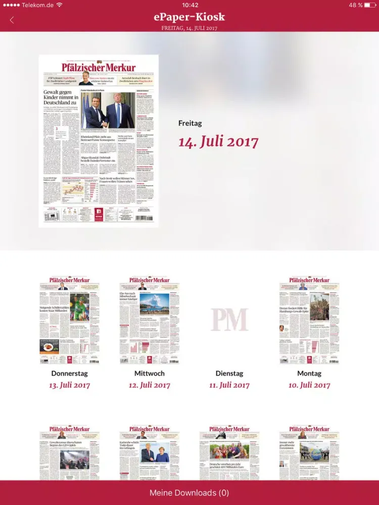 Скриншоты Pfälzischer Merkur Digital iPad 