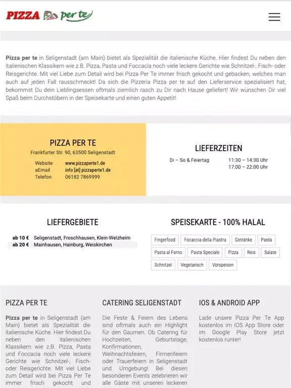 Pizza Per Te (Seligenstadt) iPad  Screenshots