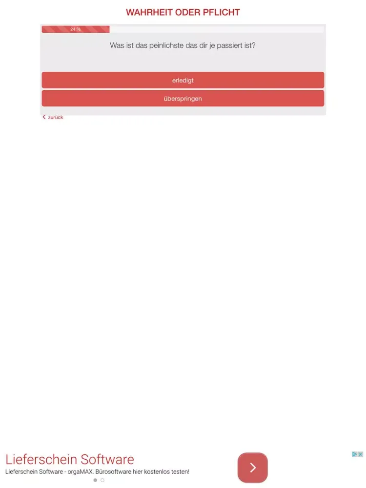 Wahrheit oder Pflicht Spiel iPad  سکرین شاٹس