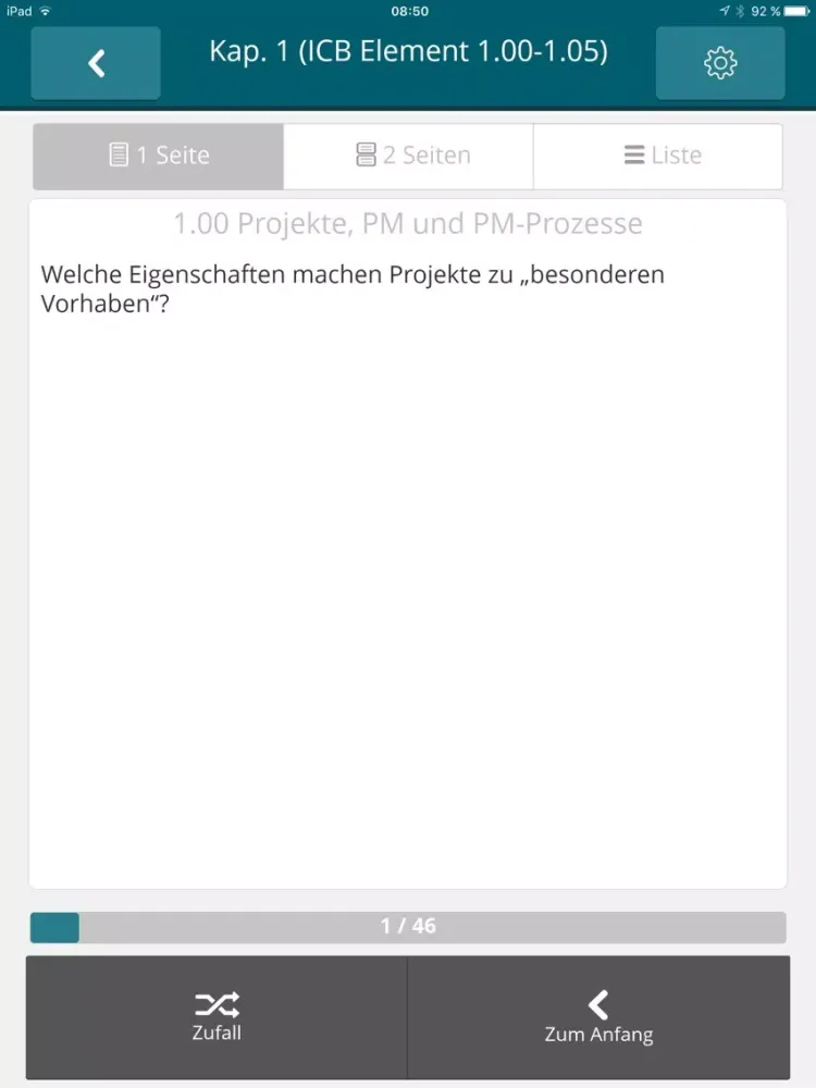 PM-Lernkarten nach IPMA (Level D) iPad  Screenshots