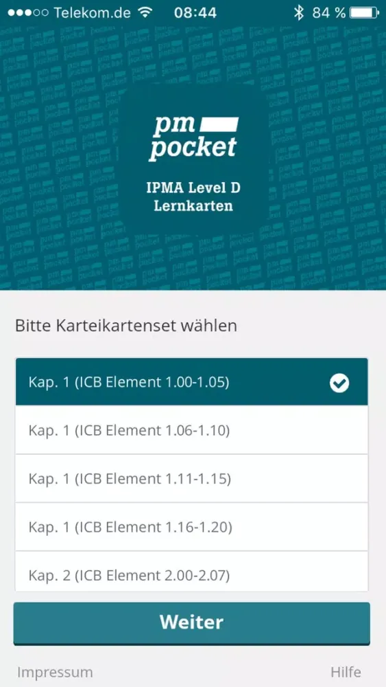 PM-Lernkarten nach IPMA (Level D) Screenshots