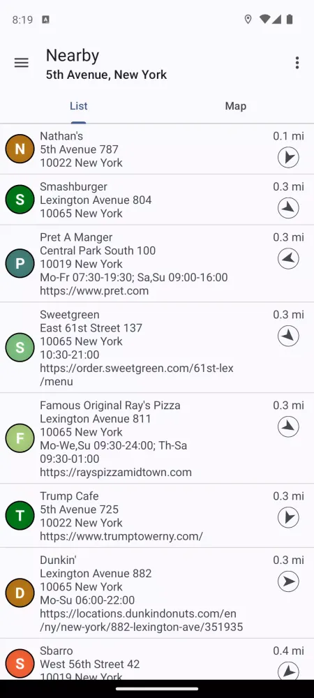Ảnh chụp màn hình của Fast Food Finder Anywhere
