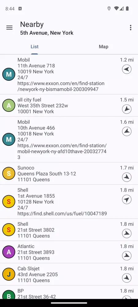 Capturas de tela do Gas Station & Fuel Finder