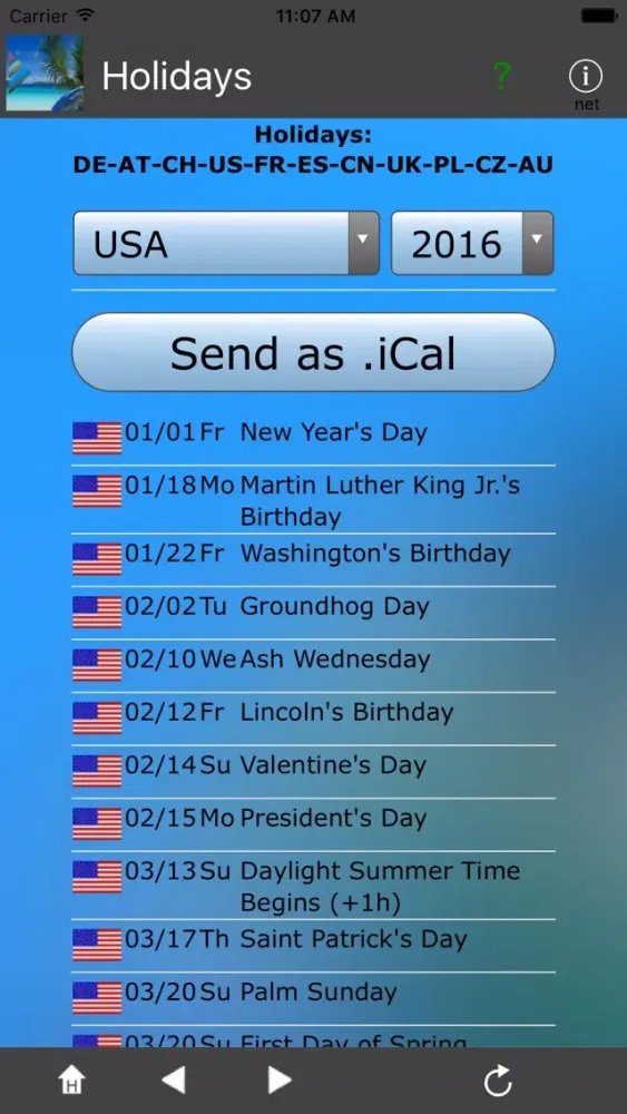 Captures d'écran de Feiertage + iCal