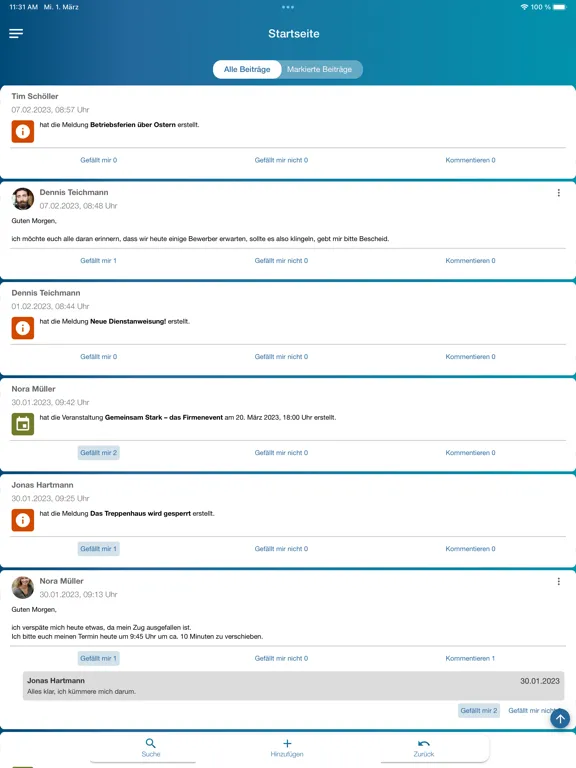Capturas de pantalla de momikom Mitarbeiter-App iPad 