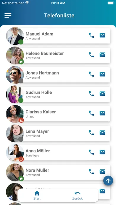 Capturas de pantalla de momikom Mitarbeiter-App