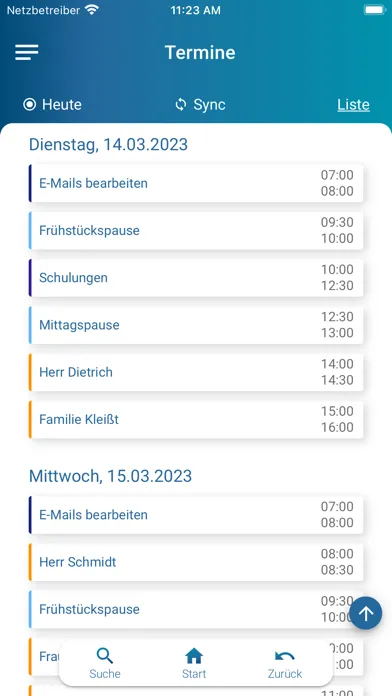 Capturas de pantalla de momikom Mitarbeiter-App