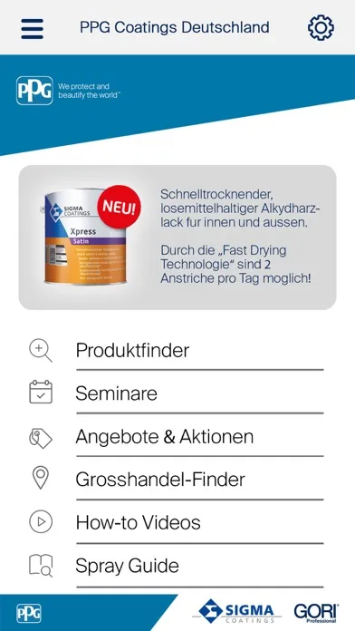 Zrzuty ekranu PPG Coatings Deutschland